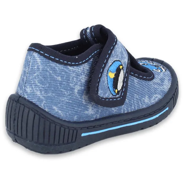 Beck pantoffels politie auto blauw