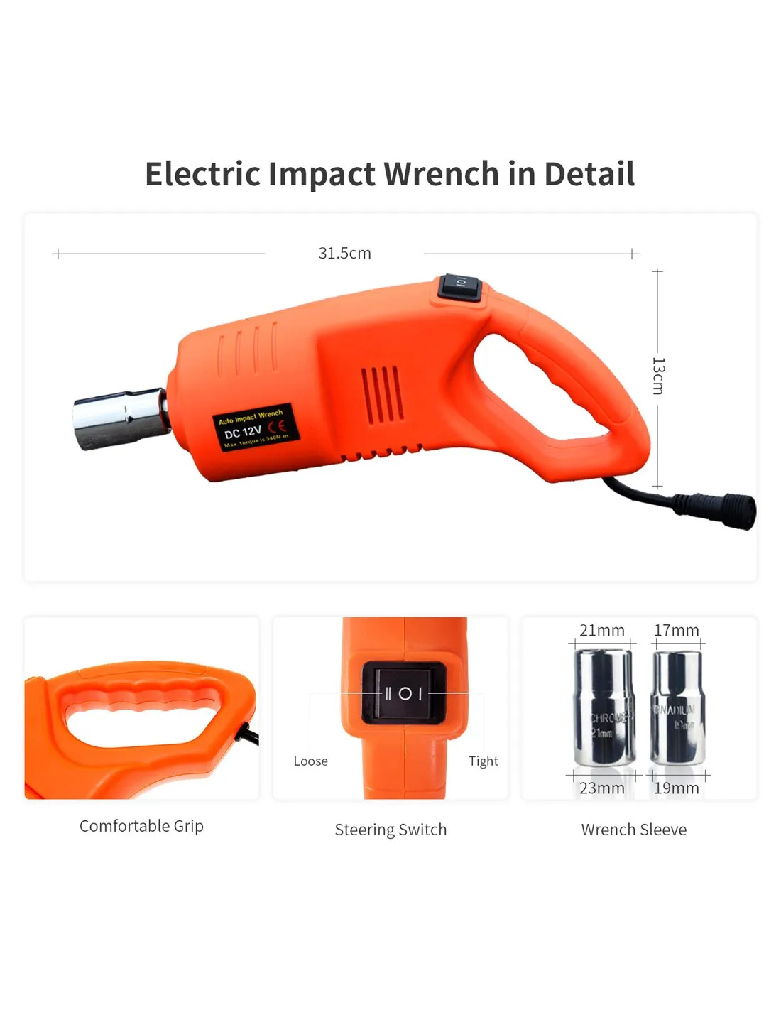 ELEKTRISCHE WIELMOERSLEUTEL 12V  480NM