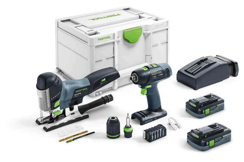 FESTOOL MONTAGESET ACCUBOORMACHINE T18 EN DECOUPEERZAAG PSC 420 HPC ISET 576529