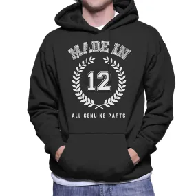 Gemaakt In 12 alle originele onderdelen mannen Hooded Sweatshirt