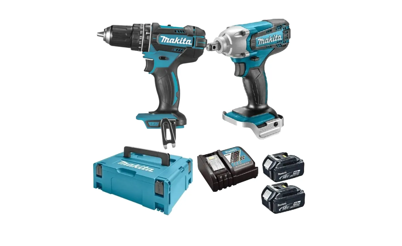 Makita combiset accuboormachine + slagmoeraanzetter 18V 5.0Ah
