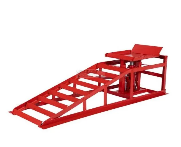 Oprijbrug met ingebouwde krik 2 ton (set)