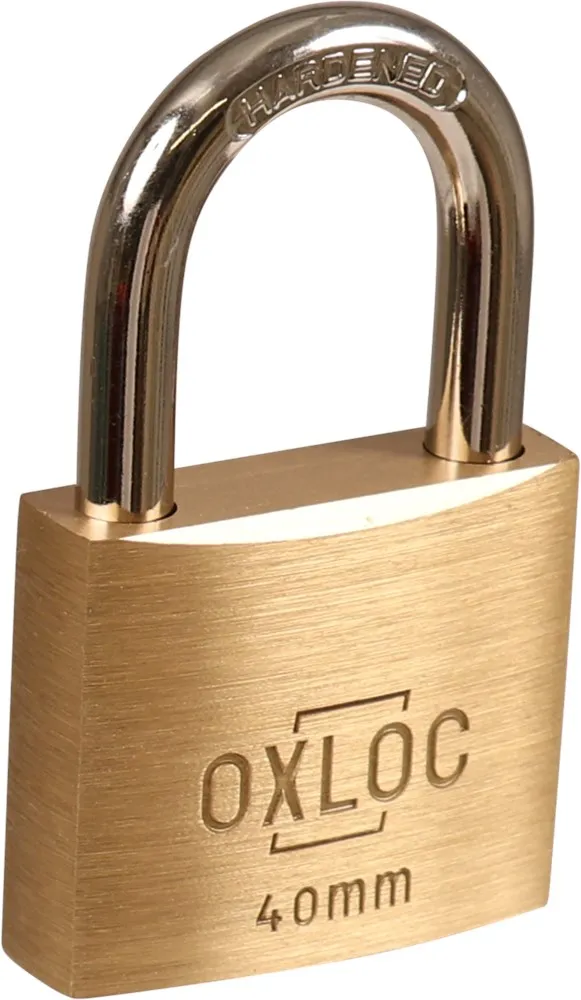 OXLOC HANGSLOT MESSING BREEDTE: 40MM MET GEHARDE BEUGEL MET 2 SLEUTELS 1217904