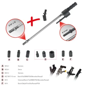 Pneumatische beitel injectorentrekkerset, 10-dlg