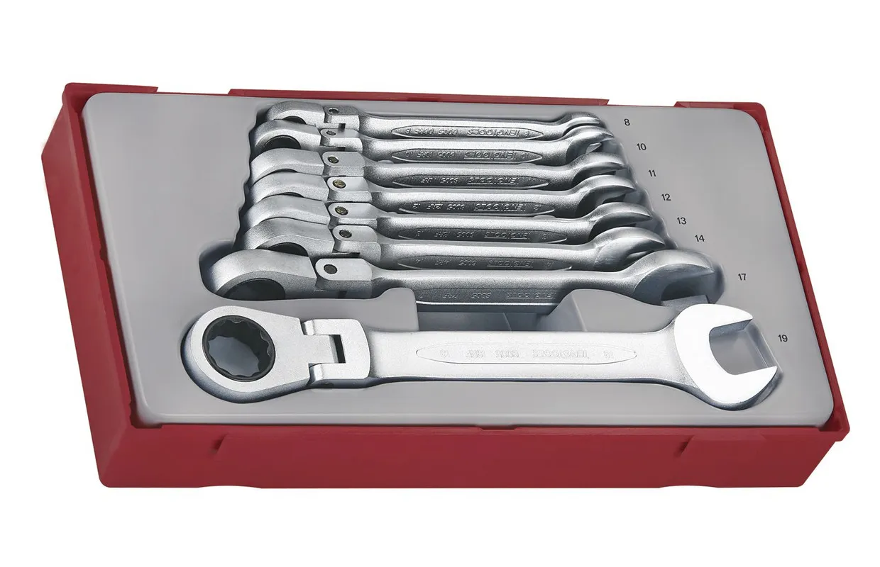 SET FLEXGEAR SLEUTELS TT1 TRAY 819MM 8 DELIG TENG TOOLS