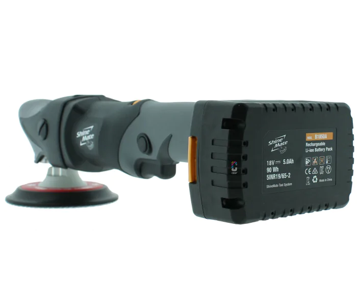SHINEMATE EB2516 ROTERENDE ACCU POLIJSTMACHINE 125MM + 2 ACCU'S & ACCULADER