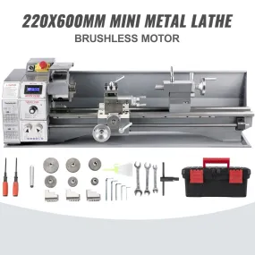 VEVOR Mini Draaibank 220x600mm Draaibank Metaal 750 W Mini Draaibank voor Metaalbewerking Draaibank Metaal Nauwkeurig Gemakkelij